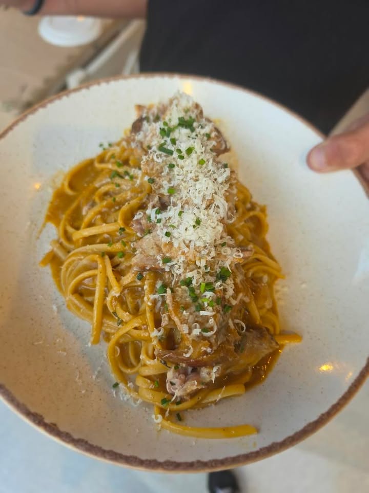 Handmade linguine with slow-cooked meat